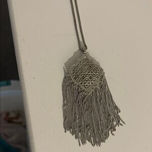 Kendra Scott Silver Long Chain Necklace with Pendant